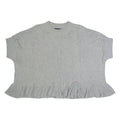 FRENCH CONNECTION Frill Womens Jumper Grey Tight Knit Short Sleeve L