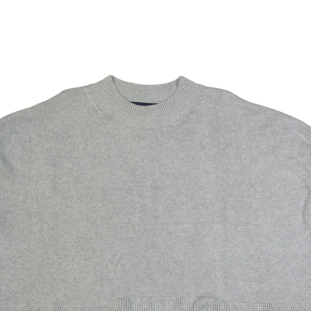 FRENCH CONNECTION Frill Womens Jumper Grey Tight Knit Short Sleeve L