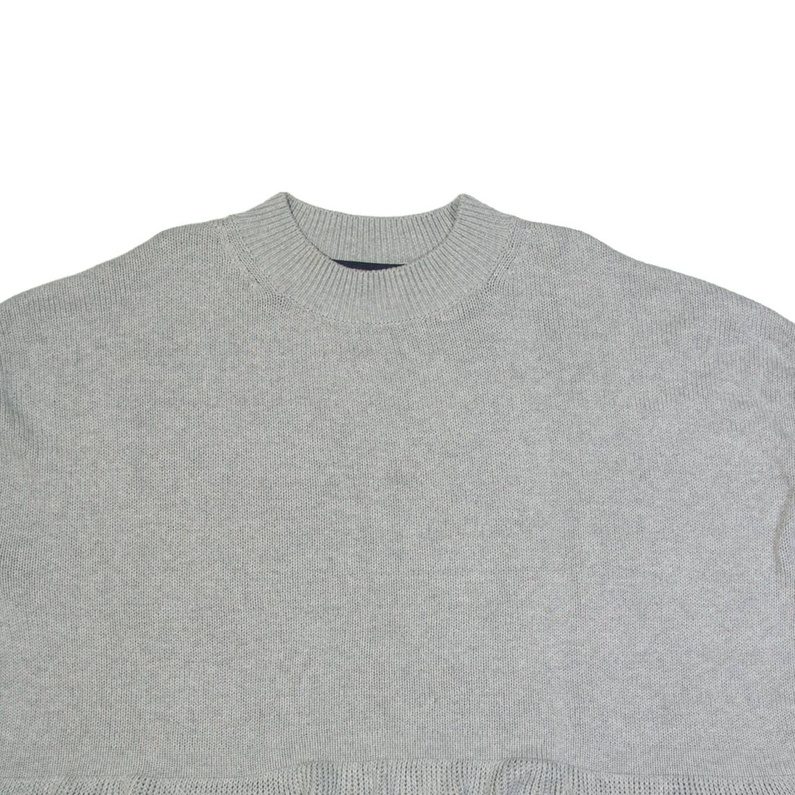 FRENCH CONNECTION Frill Womens Jumper Grey Tight Knit Short Sleeve L