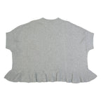 FRENCH CONNECTION Frill Womens Jumper Grey Tight Knit Short Sleeve L