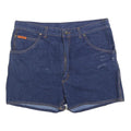 CROWN Womens Denim Blue Casual Shorts M W32 Cotton Blend Pockets Zip