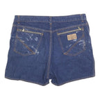 CROWN Womens Denim Blue Casual Shorts M W32 Cotton Blend Pockets Zip