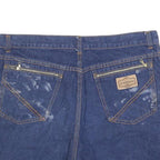CROWN Womens Denim Blue Casual Shorts M W32 Cotton Blend Pockets Zip