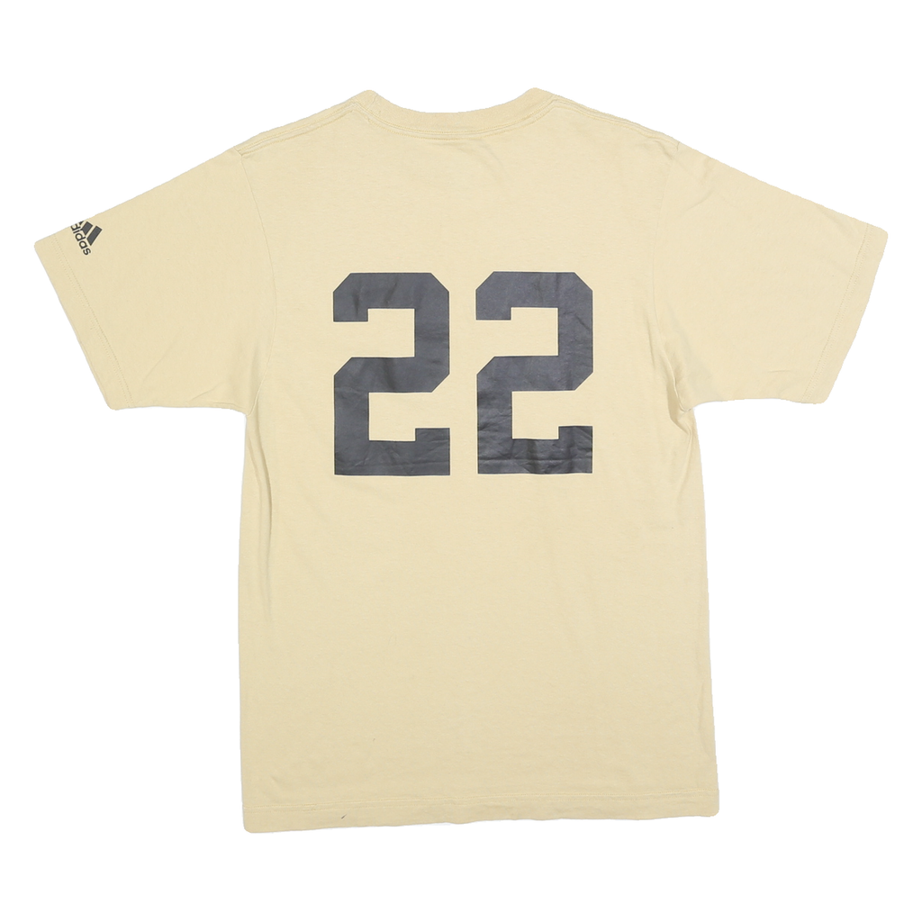 ADIDAS Mens Beige Purdue North Central Softball Graphic T-Shirt S Short Sleeve