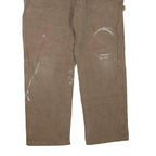 DICKIES Mens Regular Fit Brown Denim Jeans W38 L29 Workwear Cotton Blend Zip
