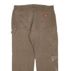 DICKIES Mens Regular Fit Brown Denim Jeans W38 L29 Workwear Cotton Blend Zip