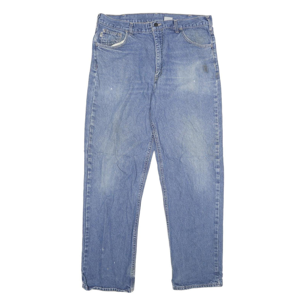 CARHARTT Mens Relaxed Blue Denim Jeans W38 L31 Classic Cotton Zip Pockets