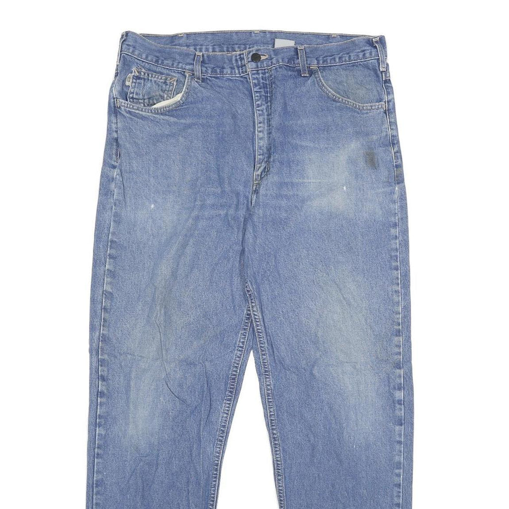 CARHARTT Mens Relaxed Blue Denim Jeans W38 L31 Classic Cotton Zip Pockets