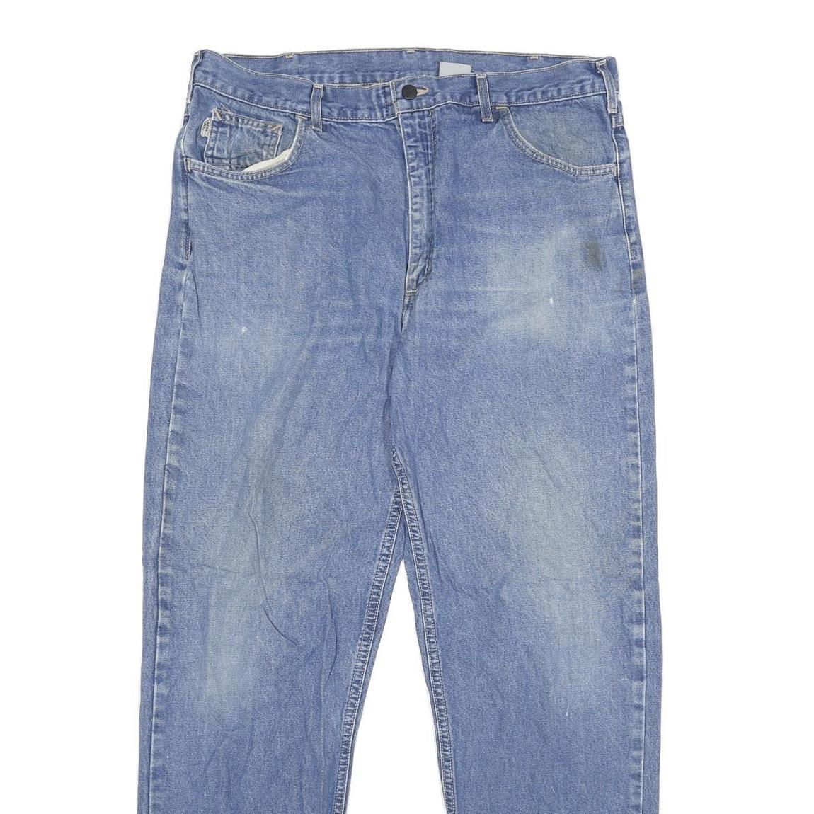 CARHARTT Mens Relaxed Blue Denim Jeans W38 L31 Classic Cotton Zip Pockets