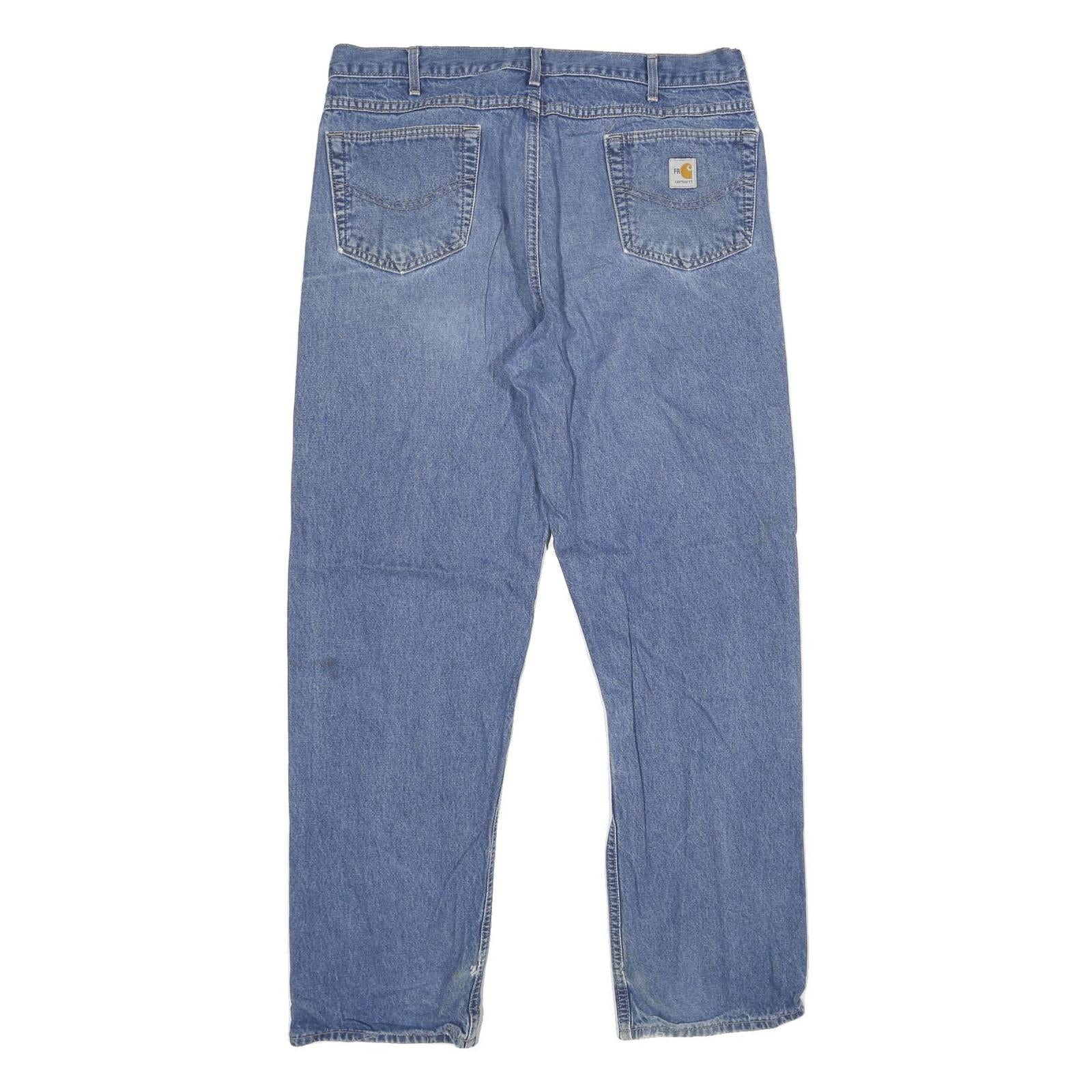 CARHARTT Mens Relaxed Blue Denim Jeans W38 L31 Classic Cotton Zip Pockets