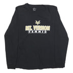 NIKE Mens Black Mt Vernon Tennis Long Sleeve Crew Neck T-Shirt L Cotton Blend