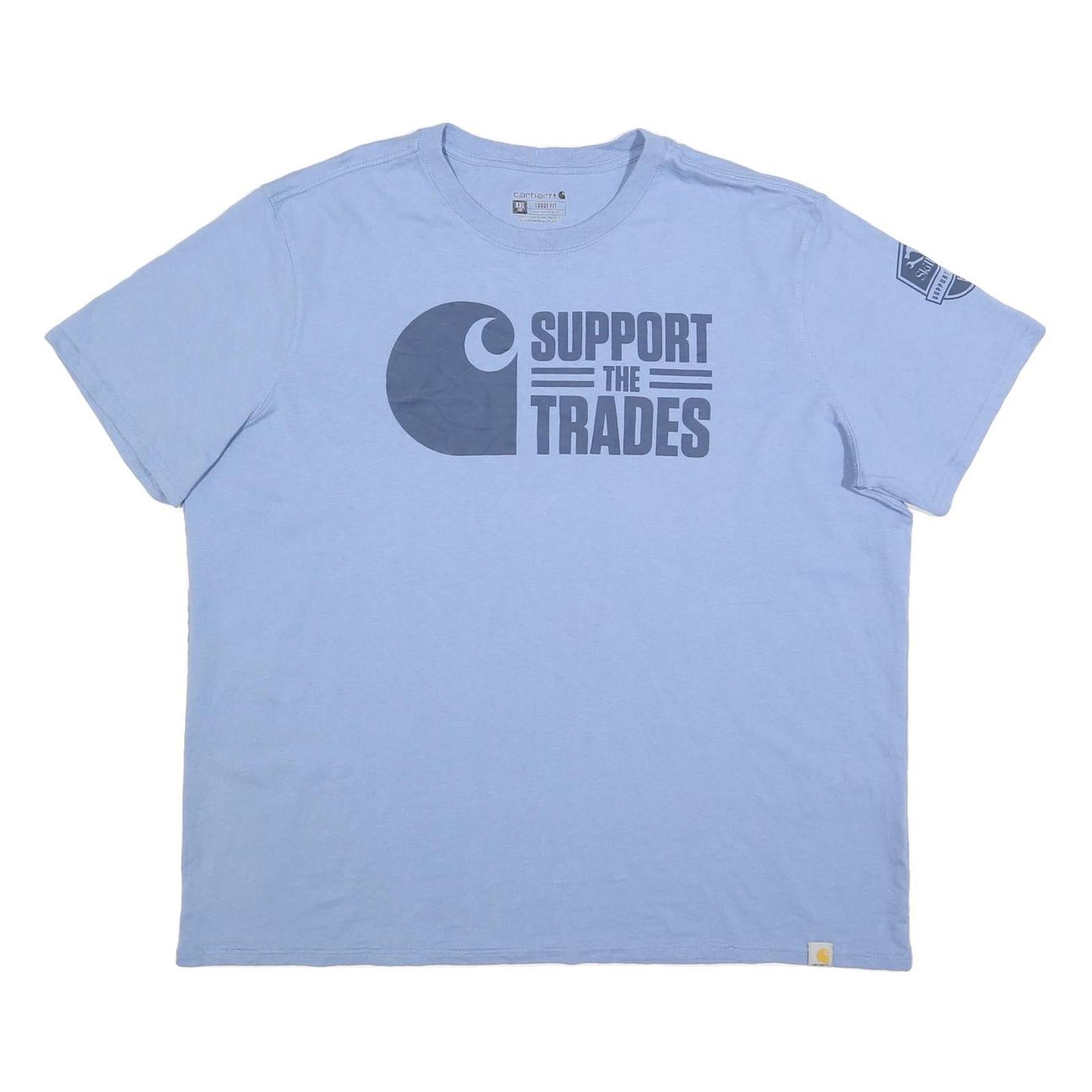 CARHARTT Womens Blue Support The Trades Graphic T-Shirt 2XL Short Sleeve Crew