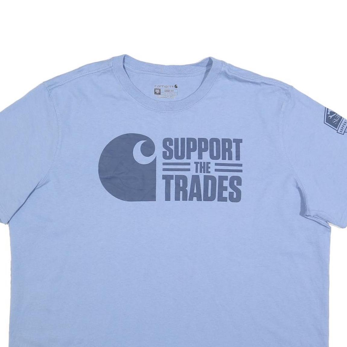 CARHARTT Womens Blue Support The Trades Graphic T-Shirt 2XL Short Sleeve Crew