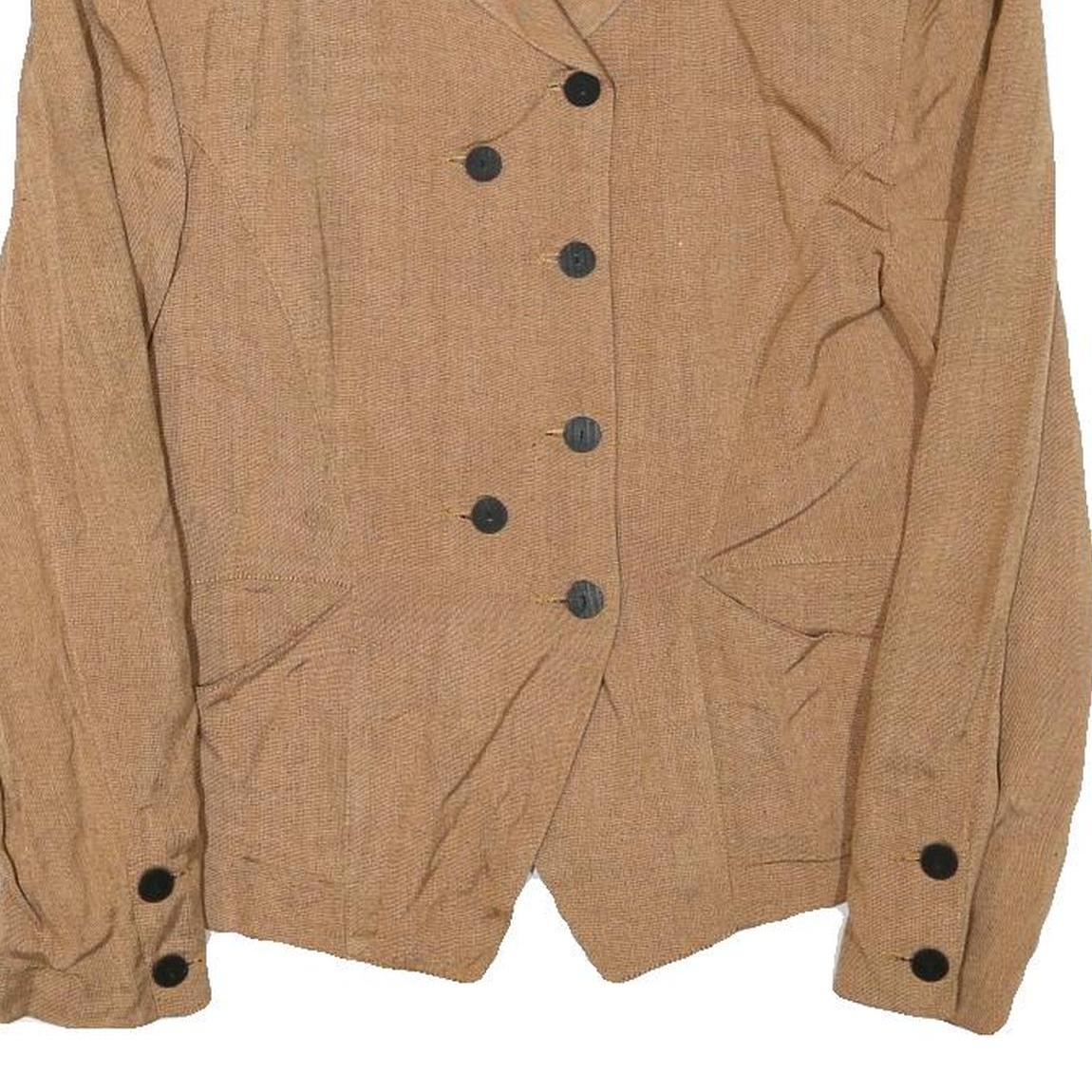 CITY WEAR Womens Beige Button Jacket XS Viscose Plain Casual Stylish