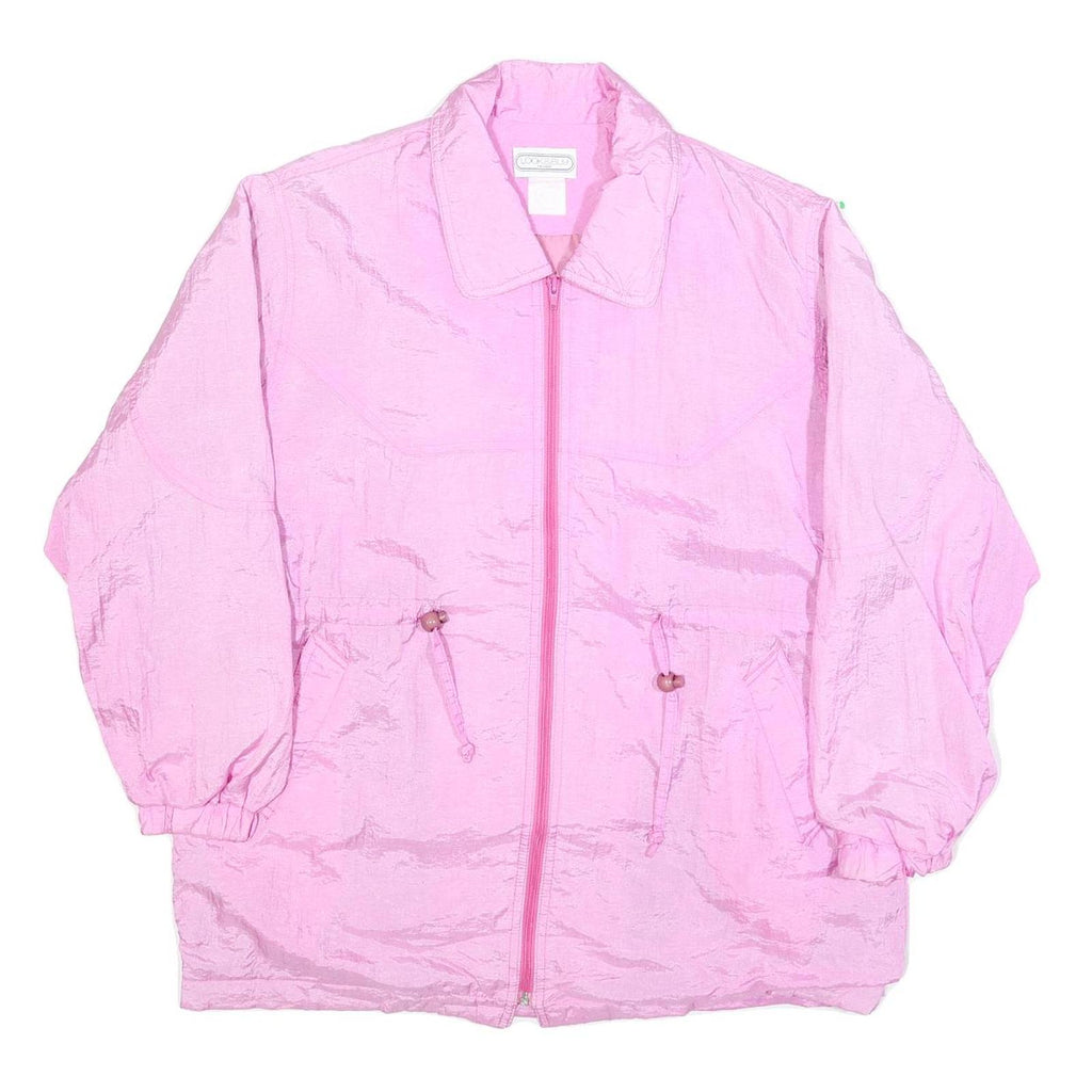 LOOK & BUY Womens Pink Casual Zip Jacket L Polyester Blend Lightweight