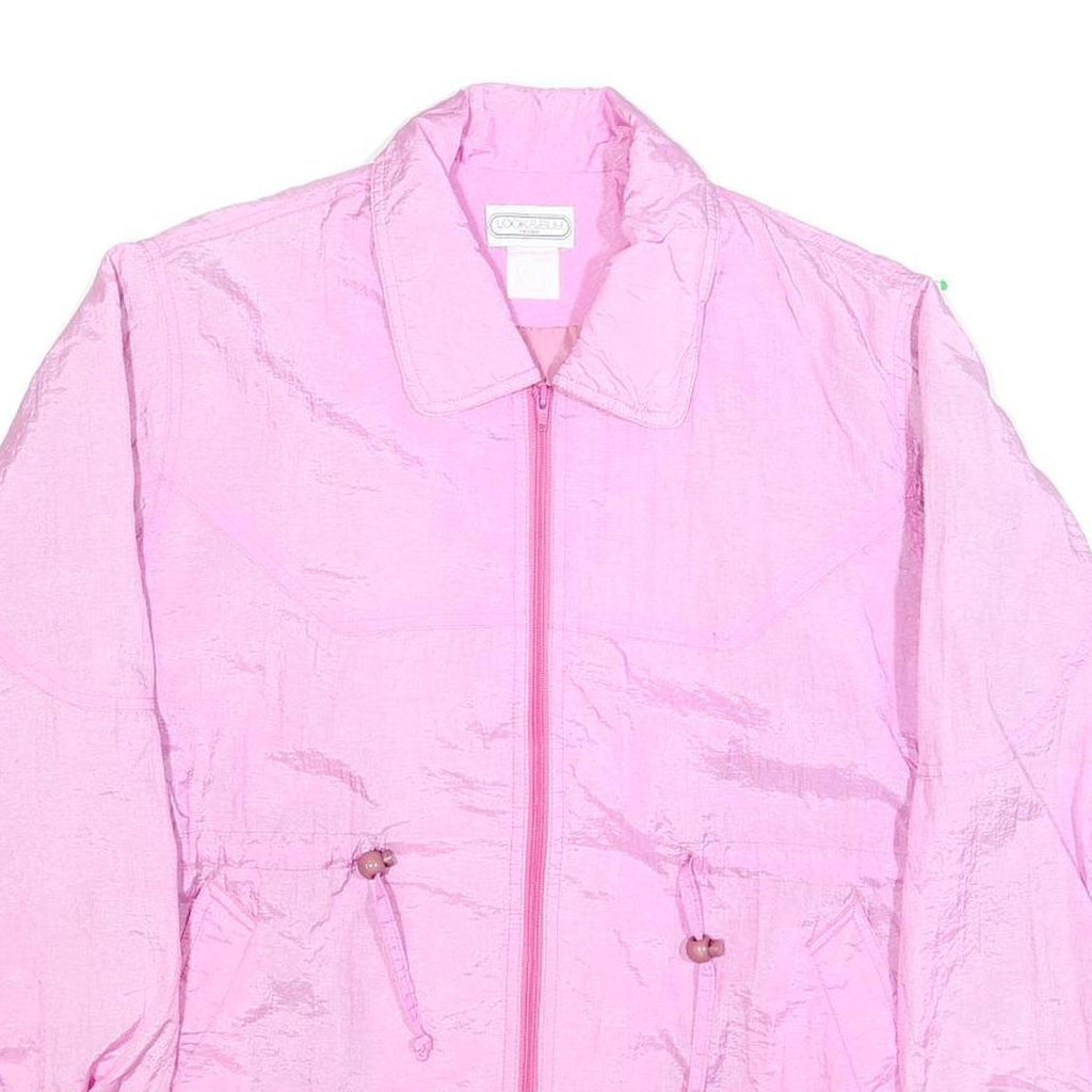 LOOK & BUY Womens Pink Casual Zip Jacket L Polyester Blend Lightweight