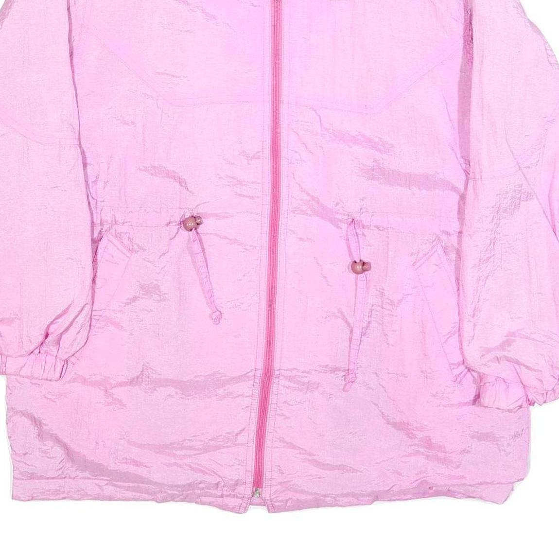 LOOK & BUY Womens Pink Casual Zip Jacket L Polyester Blend Lightweight