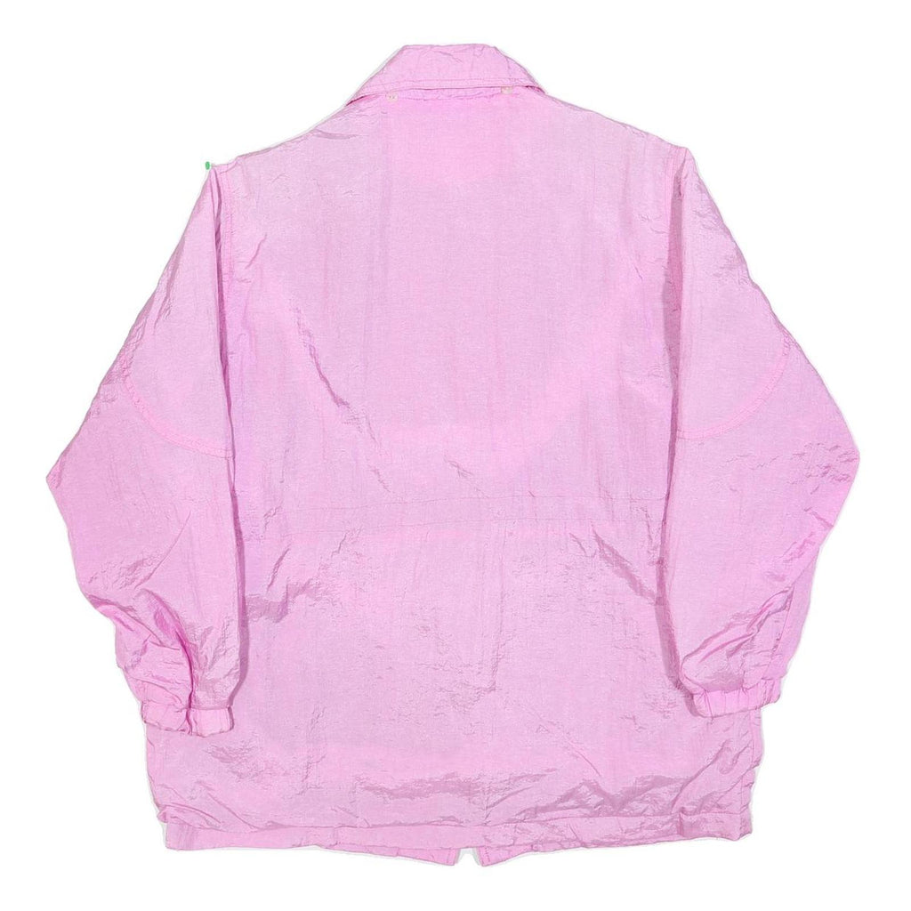 LOOK & BUY Womens Pink Casual Zip Jacket L Polyester Blend Lightweight
