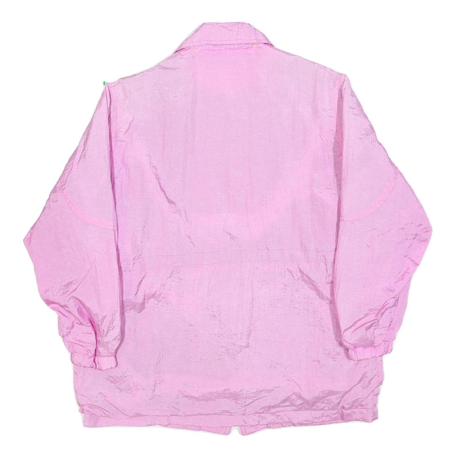 LOOK & BUY Womens Pink Casual Zip Jacket L Polyester Blend Lightweight