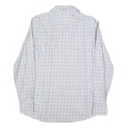 HUGO BOSS Mens White & Grey Checked Shirt L Smart Casual Cotton Blend