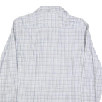 HUGO BOSS Mens White & Grey Checked Shirt L Smart Casual Cotton Blend