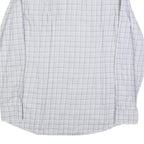 HUGO BOSS Mens White & Grey Checked Shirt L Smart Casual Cotton Blend