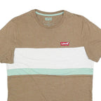 LEVI'S Mens Beige White & Mint Graphic T-Shirt M Short Sleeve Crew Neck Casual