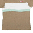LEVI'S Mens Beige White & Mint Graphic T-Shirt M Short Sleeve Crew Neck Casual