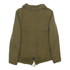 ZARA Womens Green Jacket XS Polyester Blend Plain Drawstring Zip Casual
