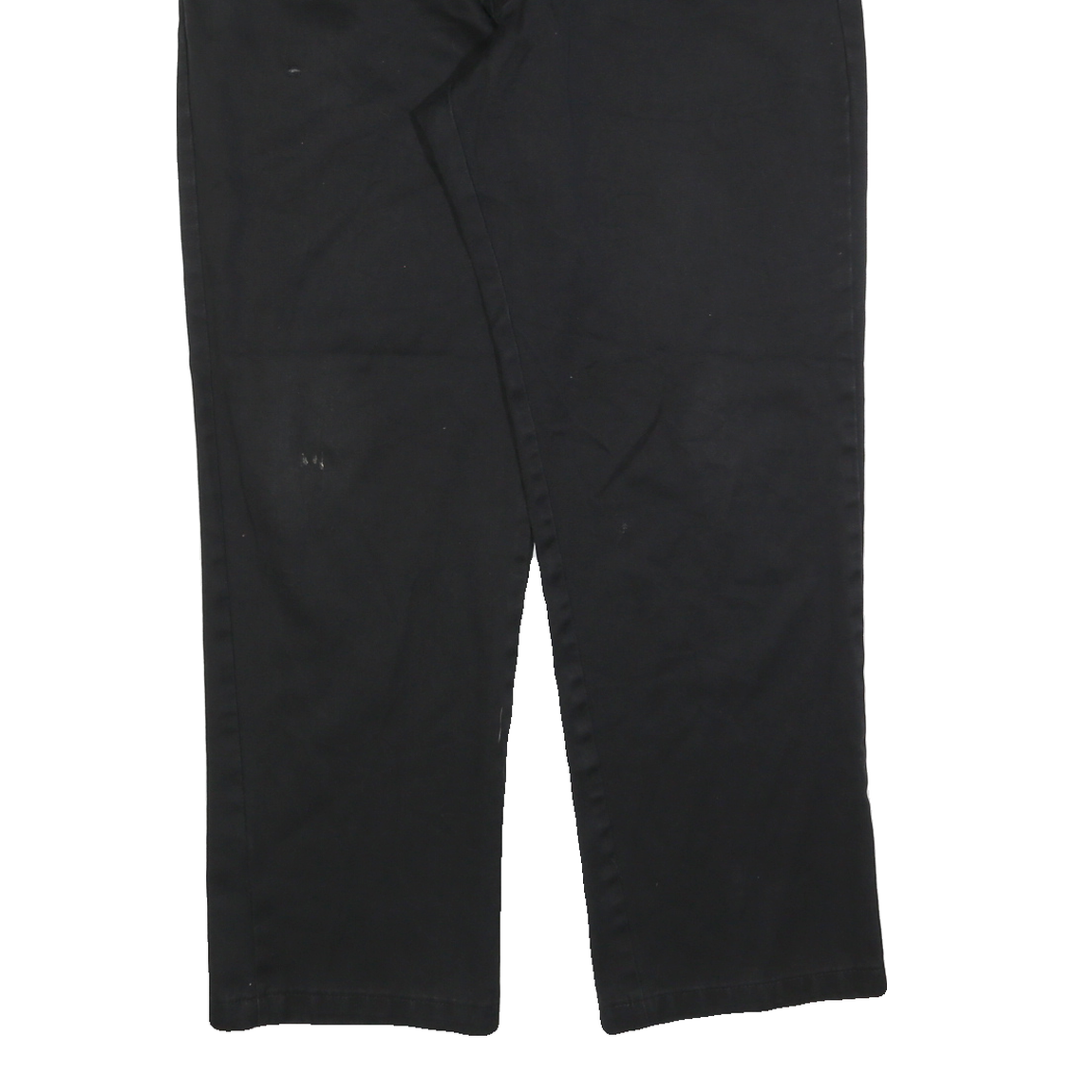 DICKIES Mens Regular Black Cotton Blend Trousers W36 L32 Classic Zip Pocket