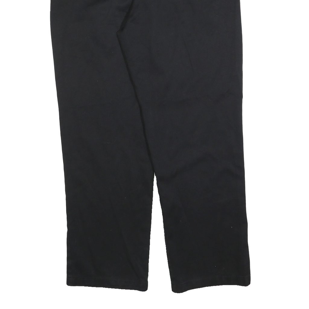 DICKIES Mens Regular Black Cotton Blend Trousers W36 L32 Classic Zip Pocket