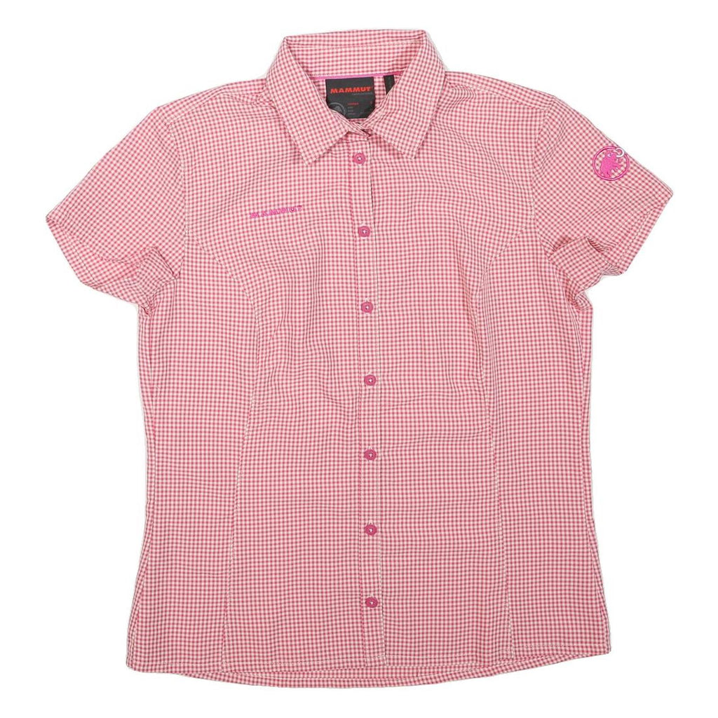 MAMMUT Womens Pink Check Shirt S Outdoor Hiking Performance Breathable