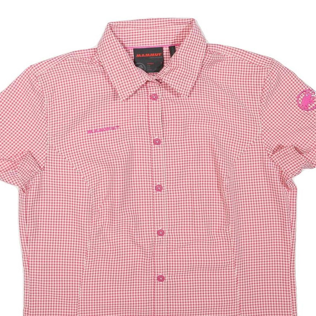 MAMMUT Womens Pink Check Shirt S Outdoor Hiking Performance Breathable