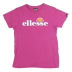 ELLESSE Womens Pink Cotton Graphic T-Shirt S Short Sleeve Crew Neck Casual