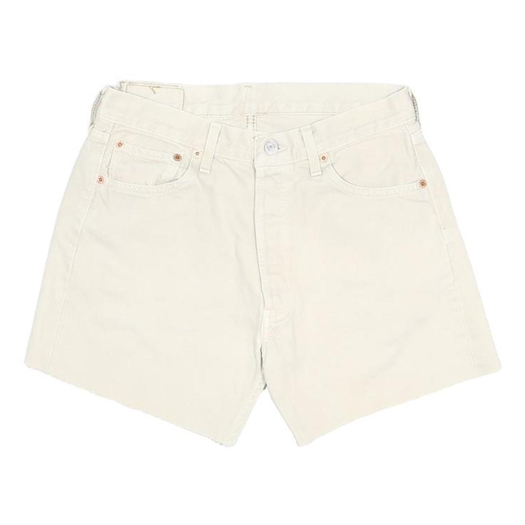 LEVI'S Womens White Cotton Casual Shorts M W30 Classic Fit Denim Summer