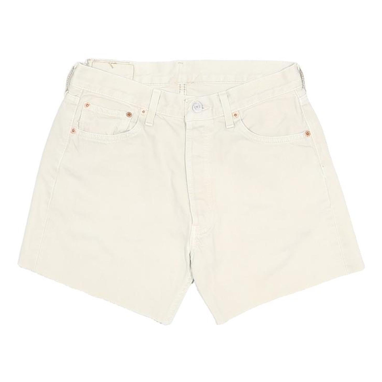 LEVI'S Womens White Cotton Casual Shorts M W30 Classic Fit Denim Summer