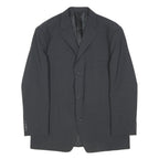 BALMAIN Mens Black Tailored Wool Blend Blazer Jacket L Plain Formal Button