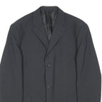 BALMAIN Mens Black Tailored Wool Blend Blazer Jacket L Plain Formal Button