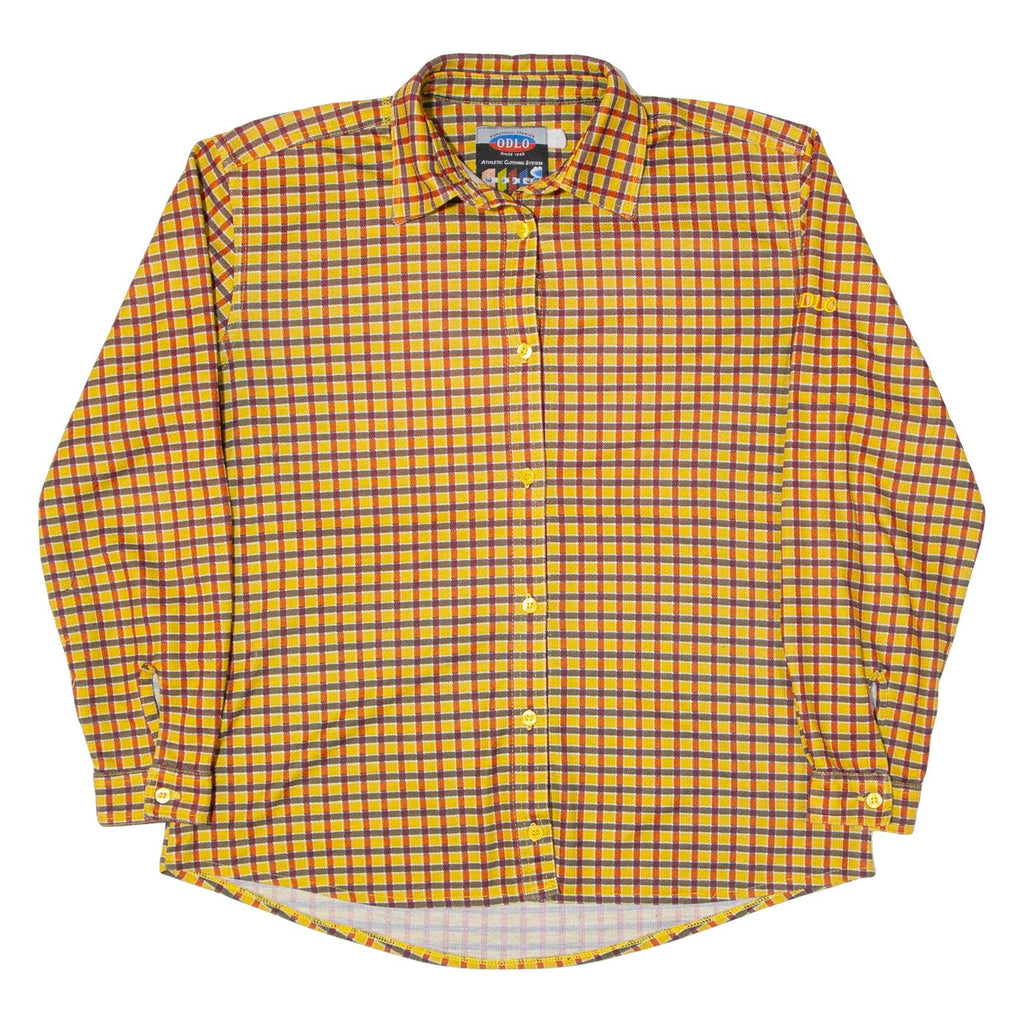ODLO Womens Shirt Yellow Check Long Sleeve M