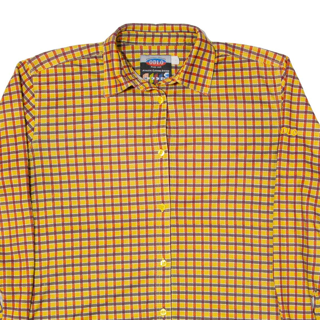 ODLO Womens Shirt Yellow Check Long Sleeve M
