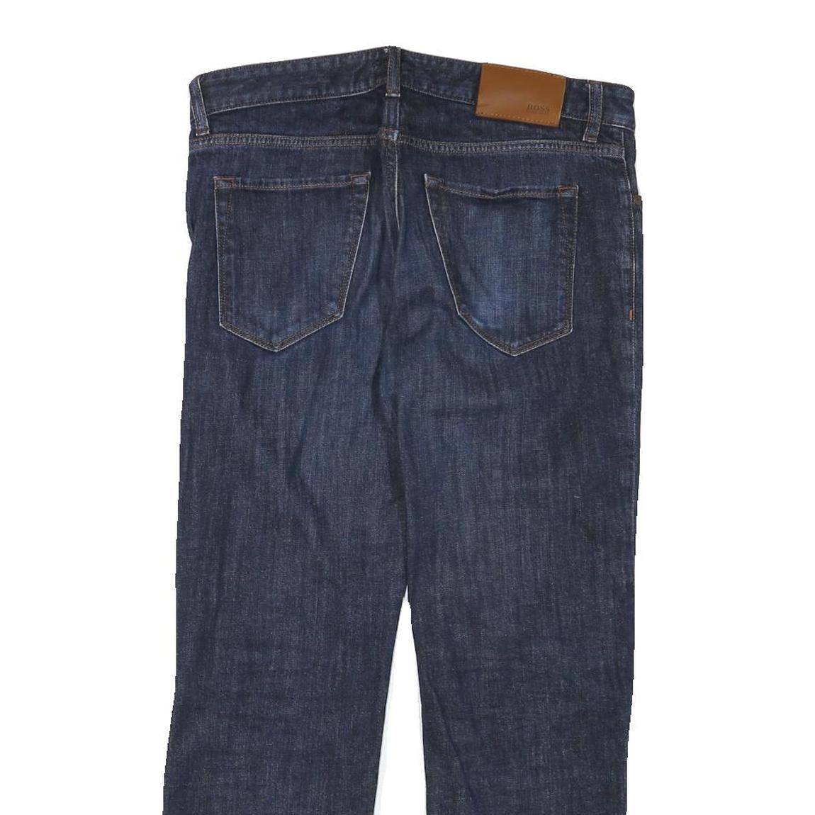 BOSS Mens Jeans Blue Regular Straight Denim Medium W32 L27 Stylish Classic Zip