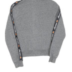 ELLESSE Womens Grey ¼ Zip Hoodie UK 8 Cotton Logo Tape Sleeve Casual
