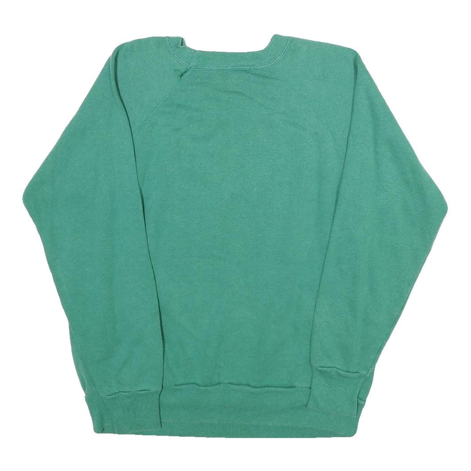 HANES Womens Green Sweatshirt L Cotton Blend Crew Neck Pullover Autumn Leaves