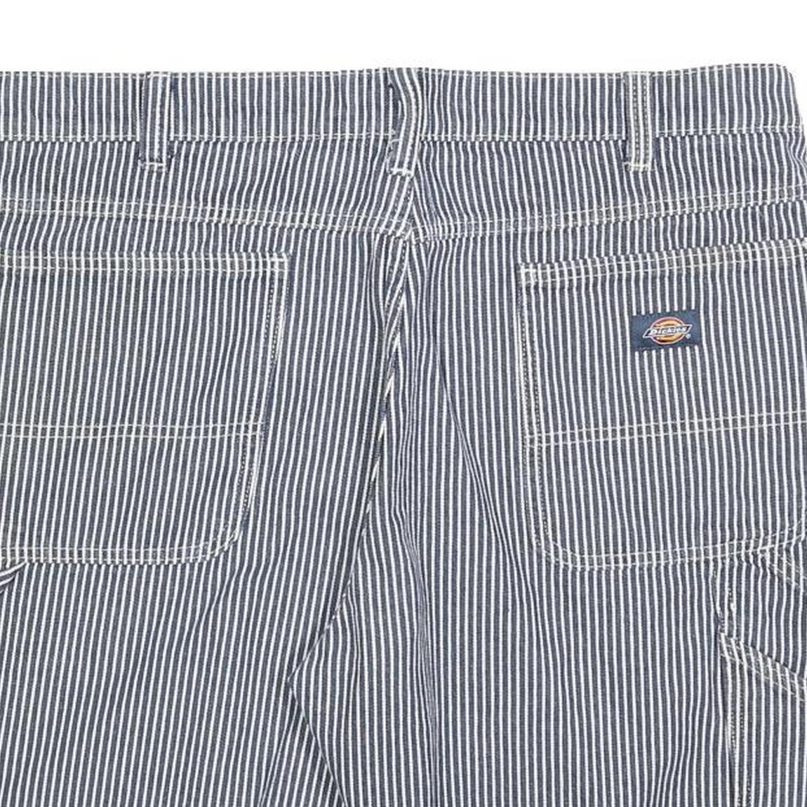 DICKIES Mens Blue & White Striped Casual Cotton Blend Shorts XL W38 Workwear