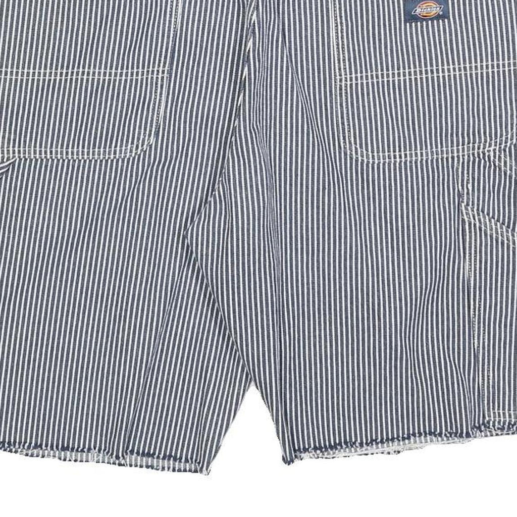 DICKIES Mens Blue & White Striped Casual Cotton Blend Shorts XL W38 Workwear