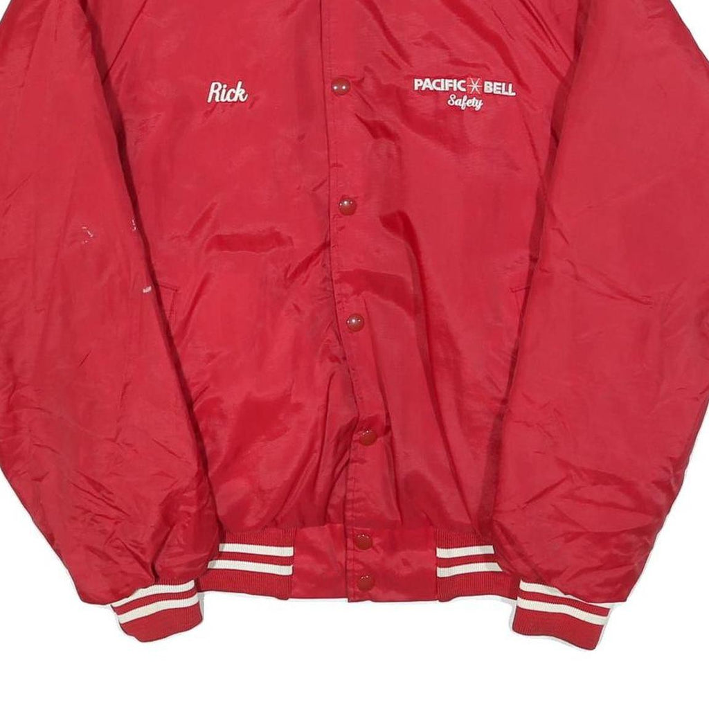 WEAR GUARD Mens Red Varsity Style Jacket M Polyester Blend Button Closure Plain