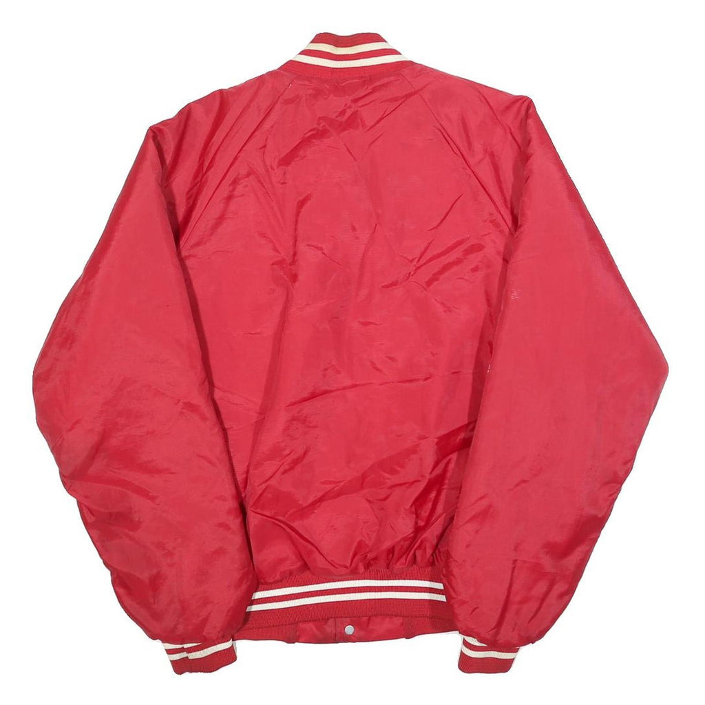 WEAR GUARD Mens Red Varsity Style Jacket M Polyester Blend Button Closure Plain