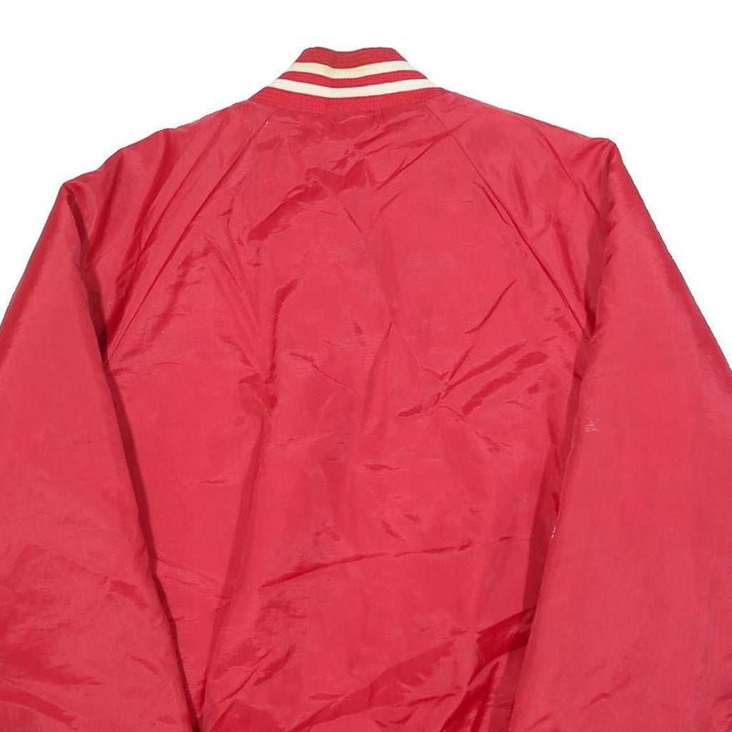 WEAR GUARD Mens Red Varsity Style Jacket M Polyester Blend Button Closure Plain