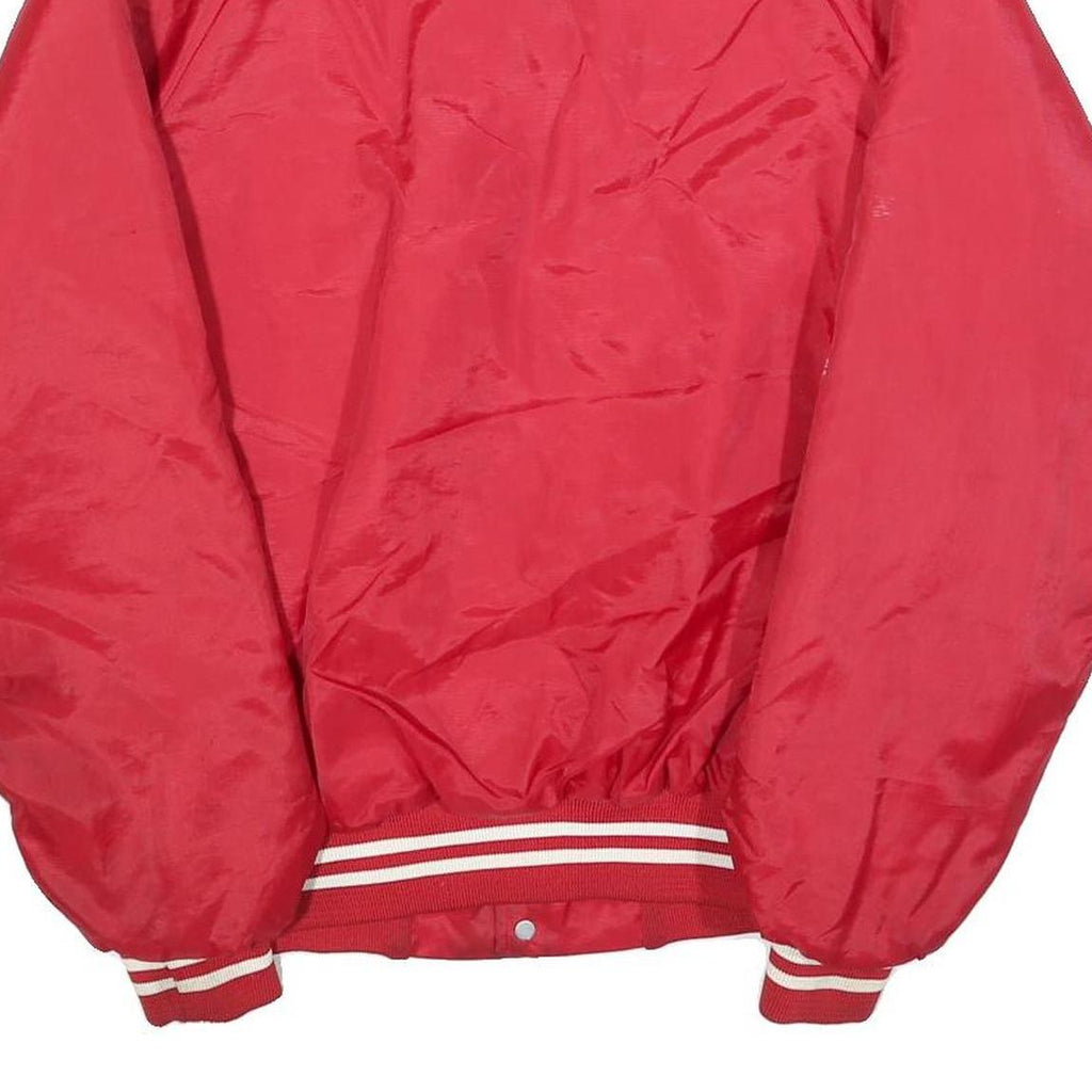 WEAR GUARD Mens Red Varsity Style Jacket M Polyester Blend Button Closure Plain