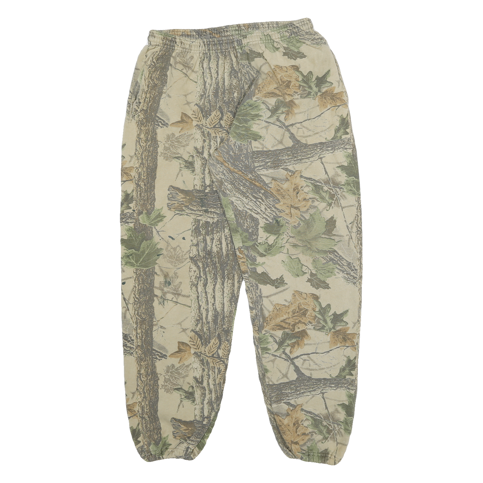 Mens Joggers Beige Camouflage L W28 L29 Casual Cotton Blend Elastic Waist